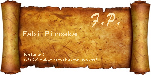 Fabi Piroska névjegykártya